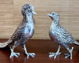 (2) Silverplate Pheasants