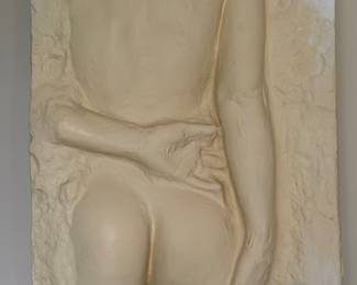 "Nude," Signed George Segal - Gazing Woman, from "An American Portrait, 1776-1976," 1975, Plaster relief cast 