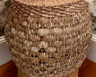 Covered Wicker Basket with Feet