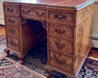 Antique Desk with Leather Top