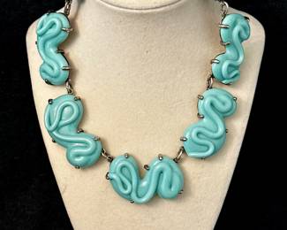 Sterling & Aqua Stone Necklace