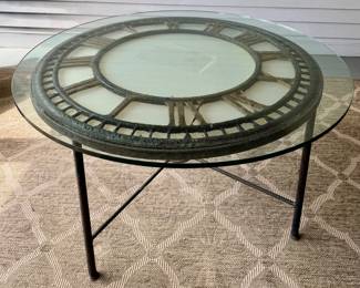 Heavy Cast Iron Clock Face Coffee Table