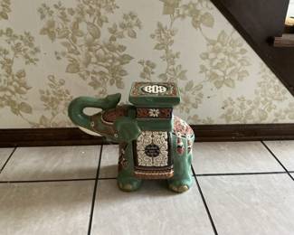 Hollywood Regency Ceramic Elephant Garden Stool/Planter