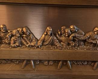 Vintage Coppercraft Guild The Last Supper Relief Plaque