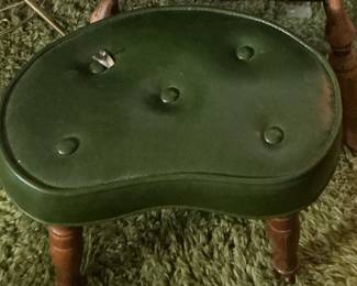 Vintage Windsor Style Side Chair with Tufted Cushion