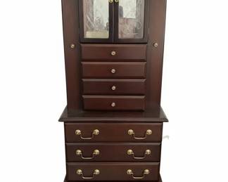 Vintage Queen Anne Style Jewelry Armoire