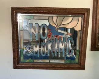 Vintage "No Smoking" and "Ice Cream" Mirrors