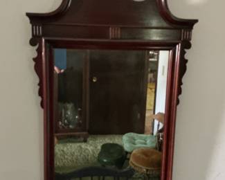 Chippendale Style Mahogany Looking Glass Mirror