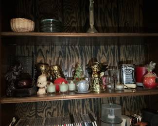 Assorted Decorative Votive Candle Holders and Christmas Decorations
