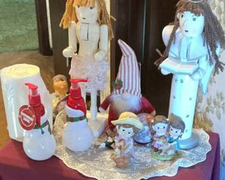 Assorted Decorative Figurines and Dispenser Set