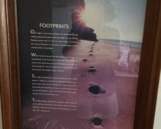Footprints in the Sand Poem Framed Print