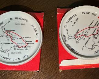 Rosenthal TS Hanseatic Caribbean Cruise Souvenir Plates (Pair)