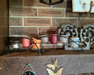 Assorted Decorative Votive Candle Holders and Christmas Decorations