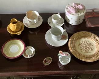 Assorted Porcelain Teacups and Saucers