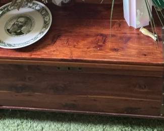 Vintage Cedar Chest with Decorative Metal Straps