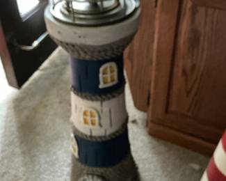 Solar Powered Lighthouse Lamp