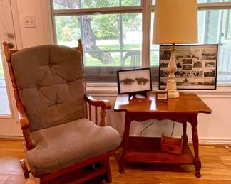 MAPLE ACCENT TABLE, GLIDER ROCKER