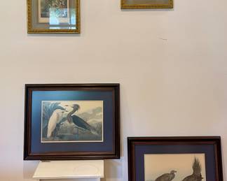 REPRODUCTION “PURPLE HERON” FRAMED ART, “COCK OF THE PLANES” FRAMED ART-JOHN JAMES AUDOBON