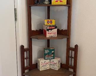 AMMUNITION BY WINCHESTER & REMINGTON,  CORNER CURIO SHELF
