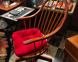 Oak swivel desk chair