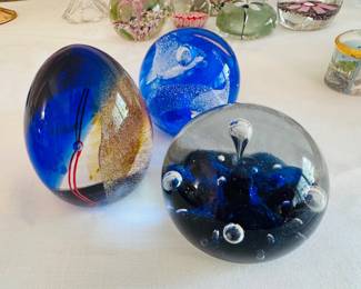 Collection of blown glass paperweights