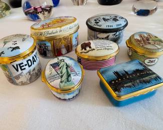 Collection of Halcyon Day enamel trinket boxes