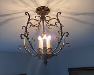 Antique brass light ceiling fixture