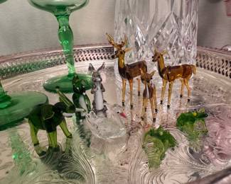 Miniature blown glass animal figurines