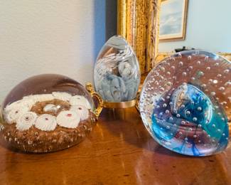 Collection of blown glass paperweights