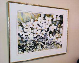 Original watercolor artwork Dogwood flowers by Becky Taylor