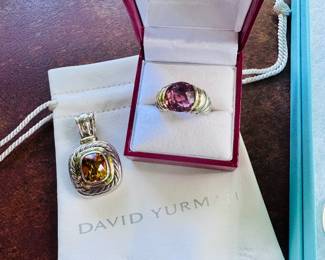 David Yurman ring and pendant