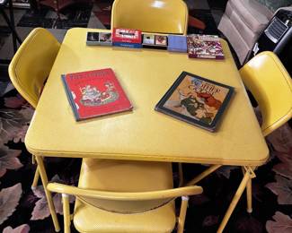 An eye popping mid-century card table & chairs!