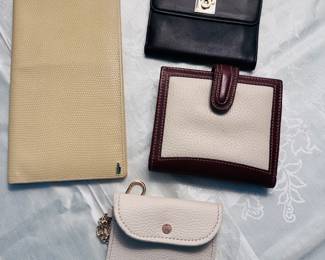 Genuine Leather, Coach, Ferragamo wallets and handbags