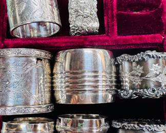 Antique silver plated napkin rings