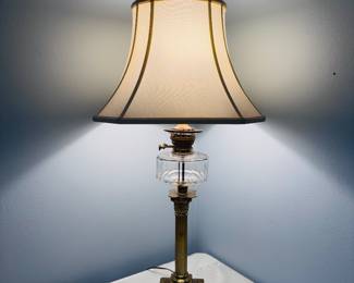 Antique electrified kerosene lamp- carried to the US all the way from Scotland in the 1920s