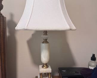 Brass and Alabaster Lamp (2 available)