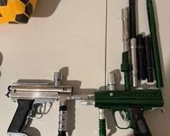 Ace Crossbow (arrows will be at the register/check out table), Armagedon Paint Ball Gun, Black Dragon Paint Ball Gun.
