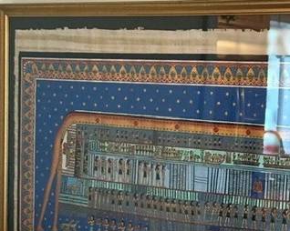 Close view of the beautiful details - Papyrus painting of the celestial goddess Nut