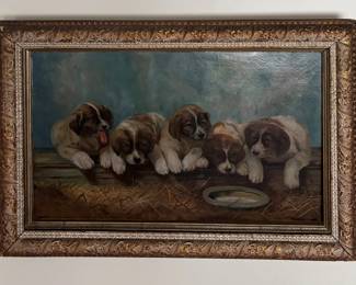Oil on Canvas signed by Ora Roberts 1895 - This is one of the sweetest paintings seen.