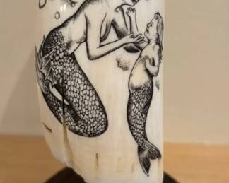 Scrimshaw from artist Andhi Spate w/ Certificate of Authentication