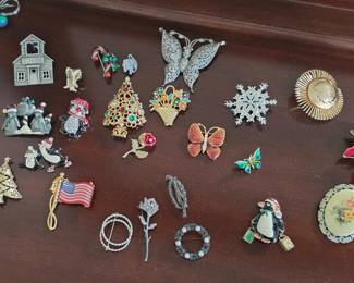 Assorted Holiday and Themed Brooches
