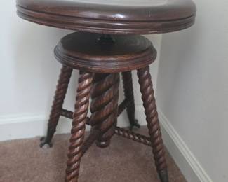 Victorian Style Ball and Claw Foot Piano Stool