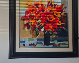 Michael Milkin "Red Bouquet" Serigraph Art