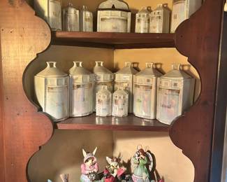 Vintage porcelain canister set
