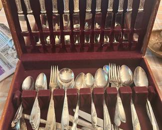 Antique silverware set