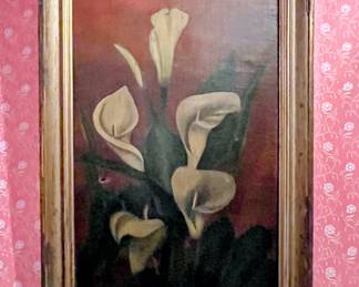 Vintage framed print on canvas in main house