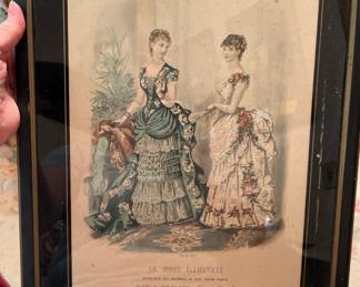 Antique “La Mode” framed advertisement in main house