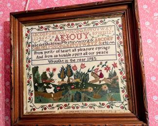 Framed sampler in main house