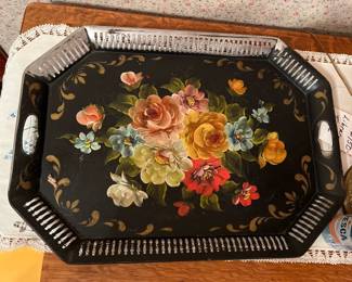 Large antique metal tray in main house