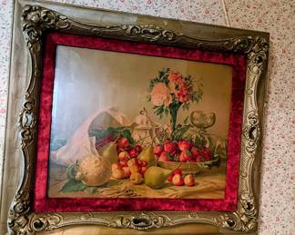 Antique framed print in main house